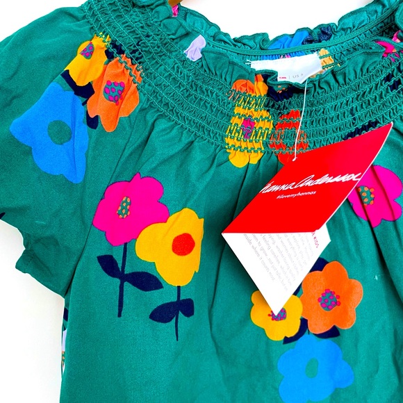 NWT Hanna Andersson Fun and Bright Green Rainbow Flower Dress 5T - Picture 3 of 5